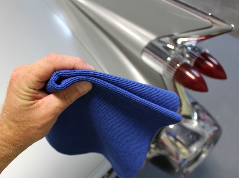 高质量蓝色细纤维洗车毛巾