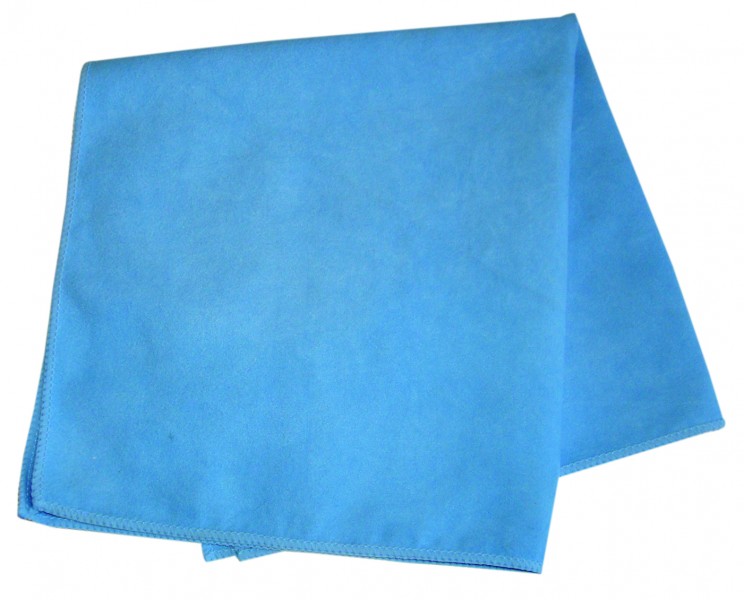 Light blue microfiber car cleaning towel