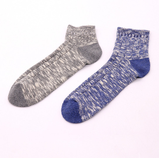 Grey short special pattern cotton socks