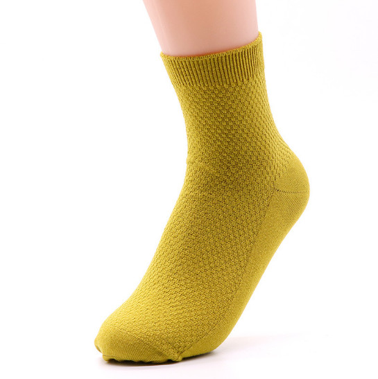 Yellow durable comfortable cotton socks