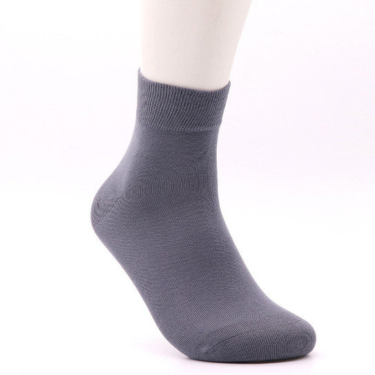 Grey square middle size comfortable cotton socks