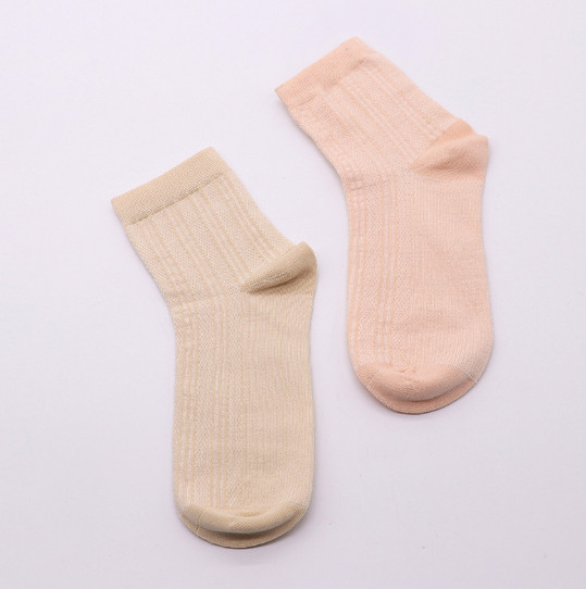 粉红色中款简单设计棉袜
