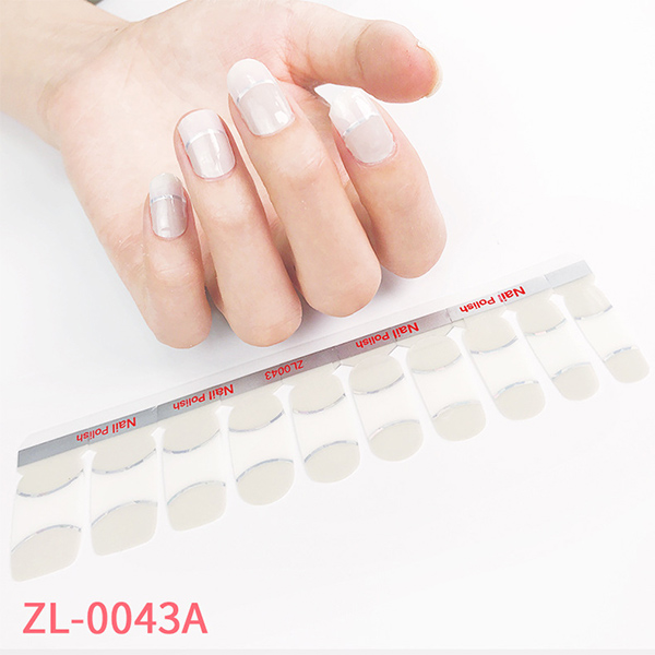 White Silver Edge Nail Art Sticker