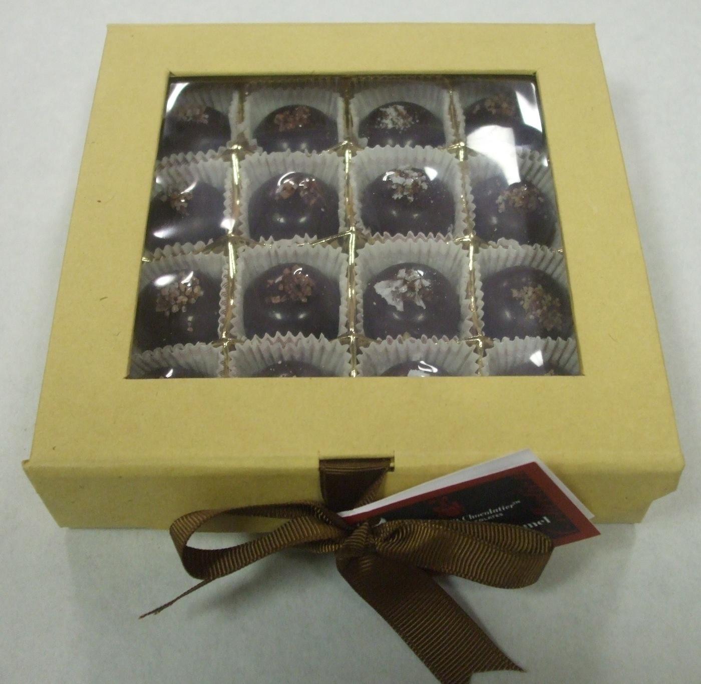 Yellow Chocolate Box with Black Ribbon
